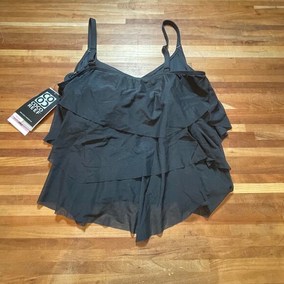 Coco Reef Women's Flourish Underwire Bra-Sized Tankini Top - Black 38D - Picture 8 of 10